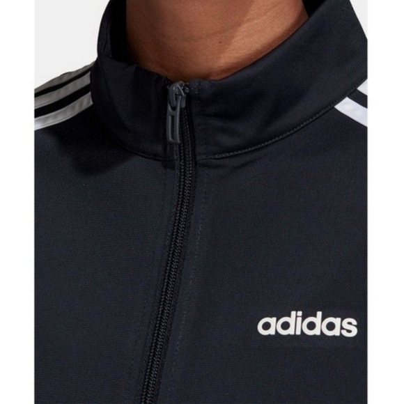Adidas 3-Stripes Black Tricot Track Jacket XS Zip-Up Athleisure - Picture 7 of 12